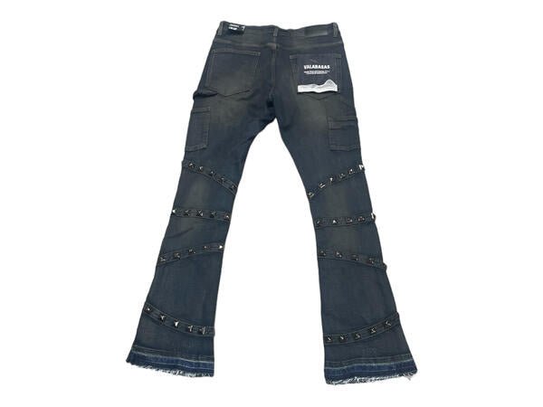 Pygros Stacked Jean Dark Grey Wash - Valabasas