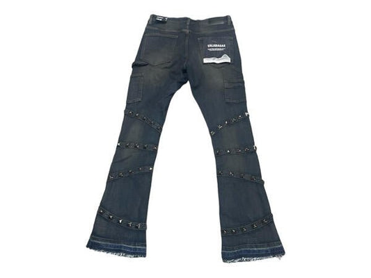 Pygros Stacked Jean Dark Grey Wash - Valabasas