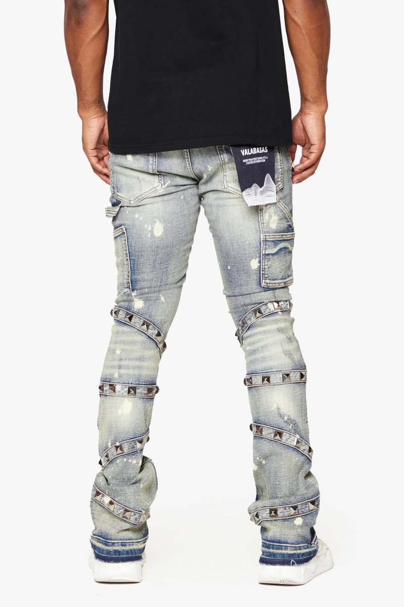 "PYRGOS" STACKED FLARE JEAN BLUE WASH - Valabasas
