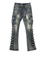 "QUANTICO" BLACK STACKED FLARE JEAN