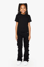“QUANTICO" KIDS STACKED FLARE BLACK