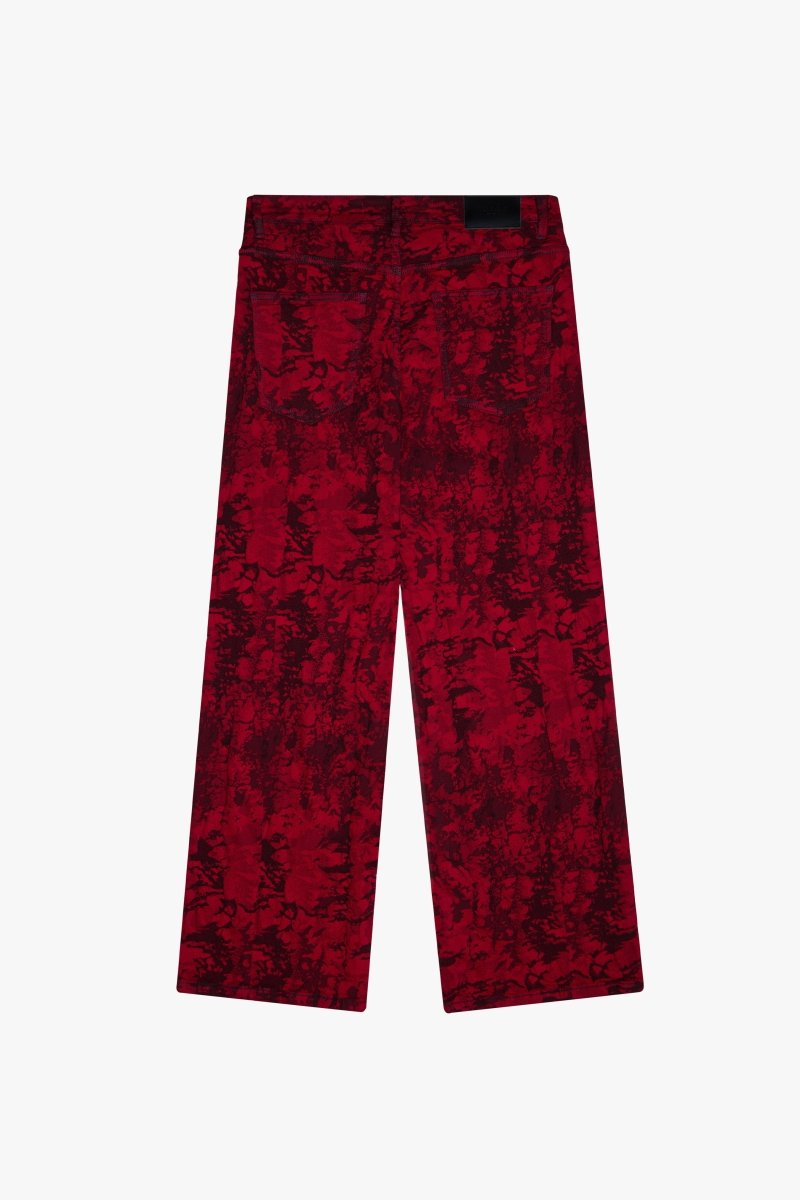 "RANGER" BAGGY DENIM JEAN VINTAGE RED DYEING - Valabasas