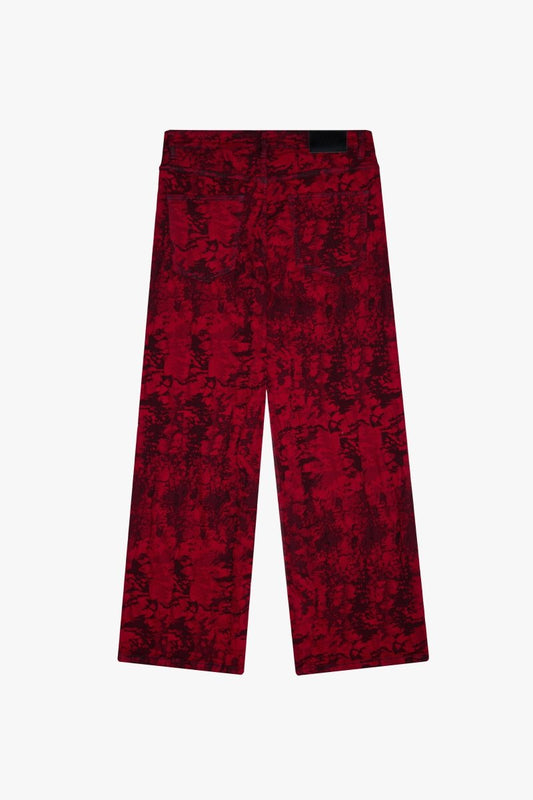 "RANGER" BAGGY DENIM JEAN VINTAGE RED DYEING - Valabasas