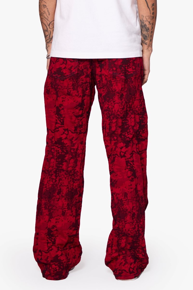 "RANGER" BAGGY DENIM JEAN VINTAGE RED DYEING - Valabasas