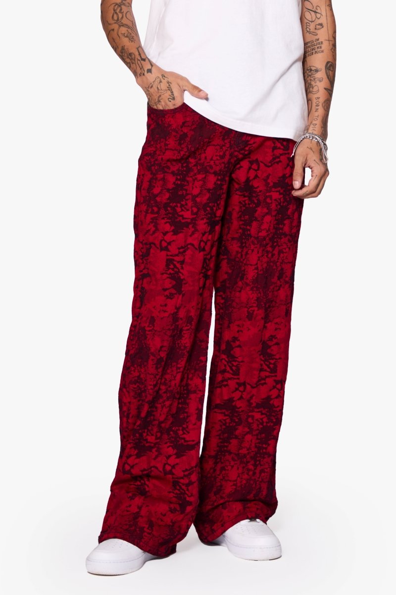 "RANGER" BAGGY DENIM JEAN VINTAGE RED DYEING - Valabasas