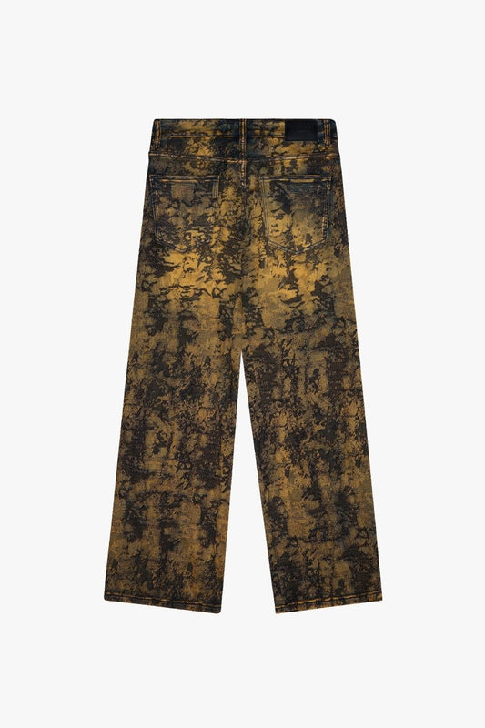 "RANGER" BAGGY DENIM JEAN VINTAGE YELLOW DYEING - Valabasas