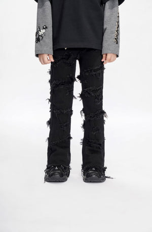 KIDS "V-STARS" - STACKED Light Brown Wash