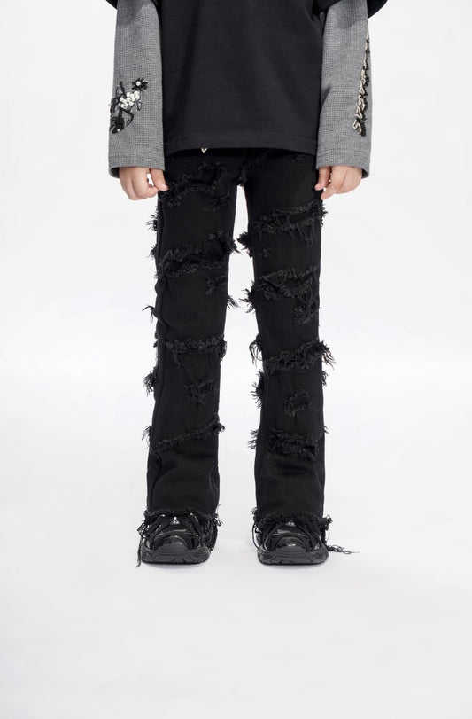 Ravel Kids Black Stacked Jean - Valabasas