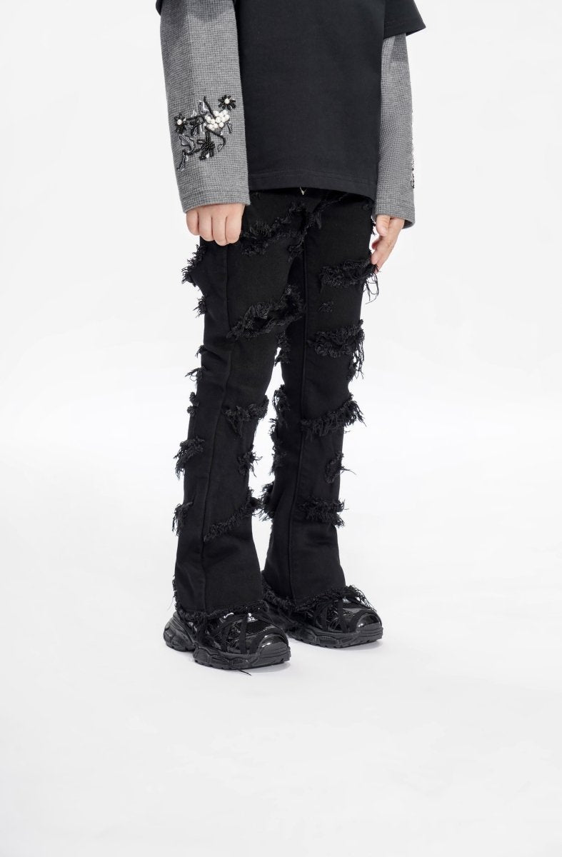 Ravel Kids Black Stacked Jean - Valabasas