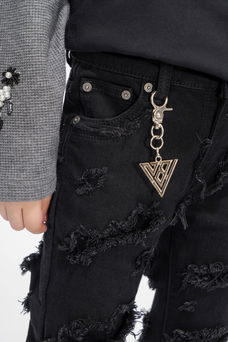 Ravel Kids Black Stacked Jean - Valabasas