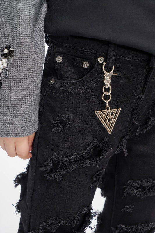 Ravel Kids Black Stacked Jean - Valabasas