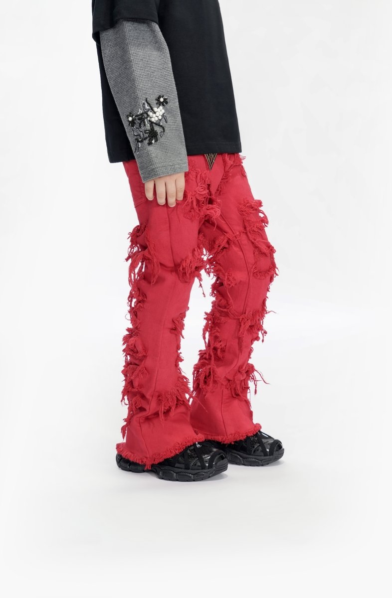 Ravel Kids Red Stacked Jean - Valabasas