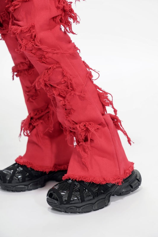 Ravel Kids Red Stacked Jean - Valabasas