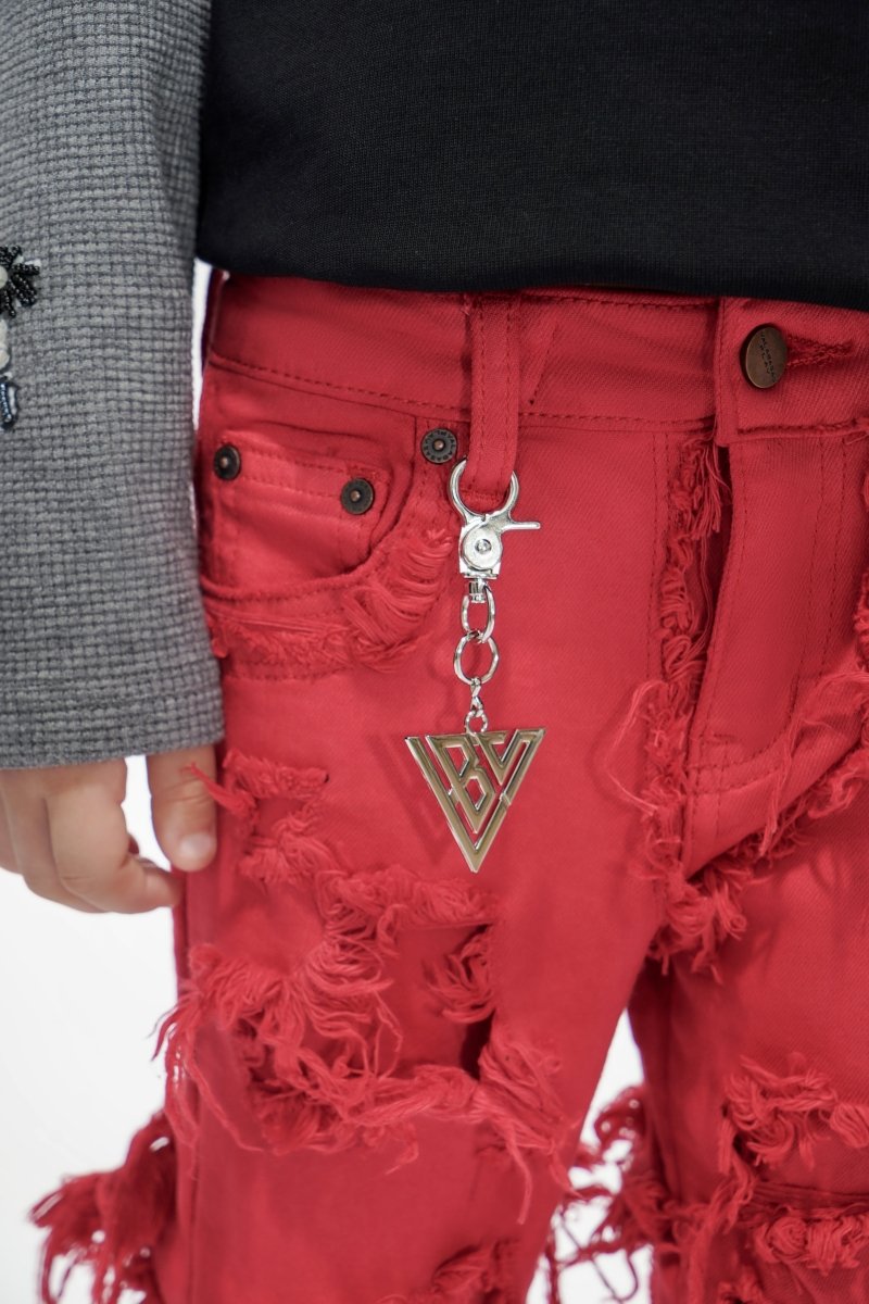 Ravel Kids Red Stacked Jean - Valabasas