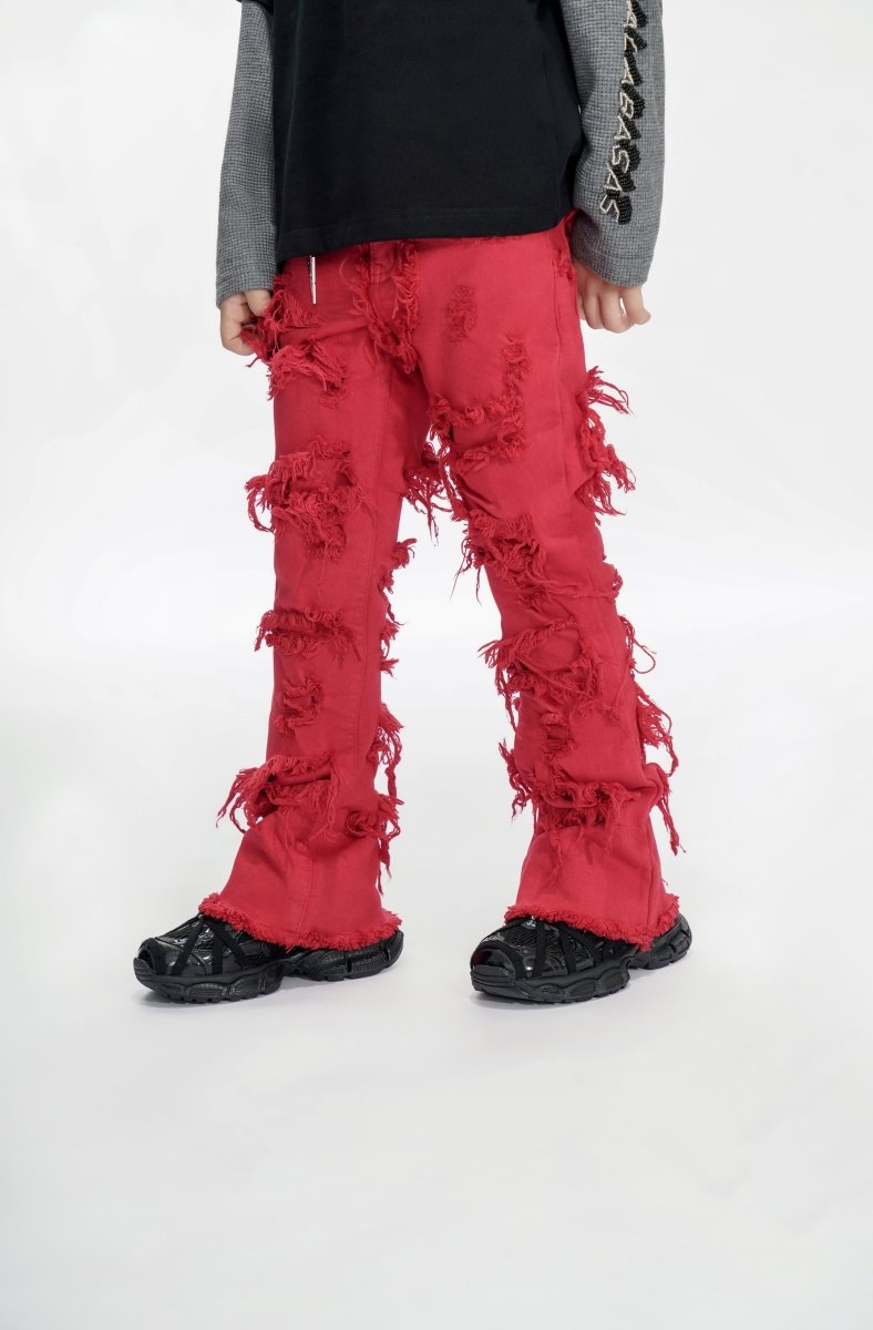 Ravel Kids Red Stacked Jean - Valabasas