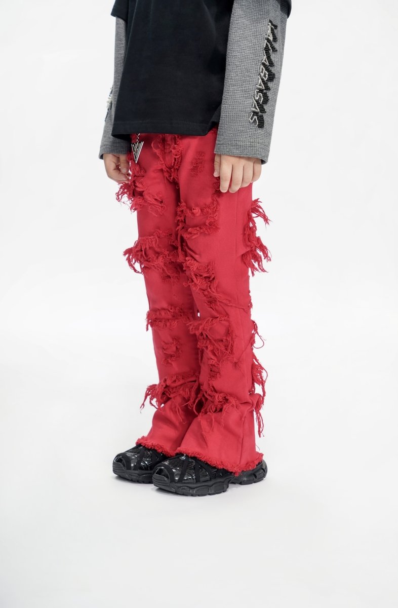 Ravel Kids Red Stacked Jean - Valabasas