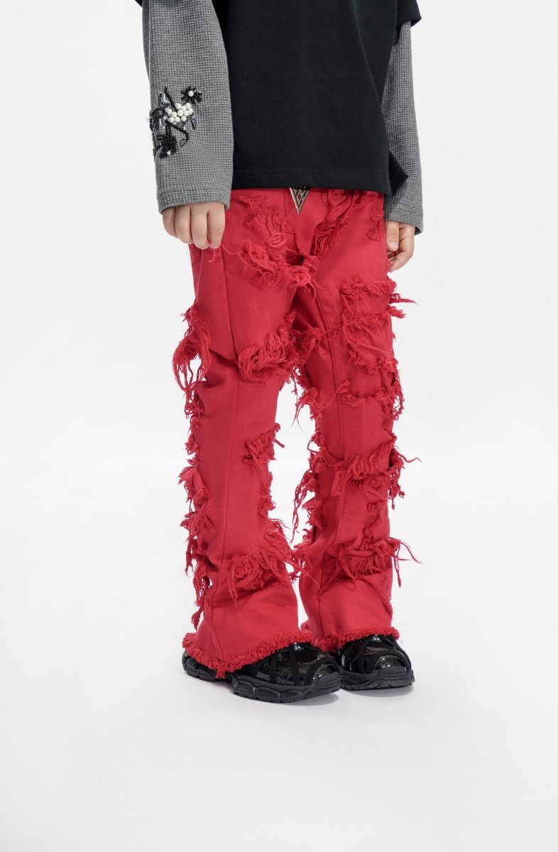 Ravel Kids Red Stacked Jean - Valabasas