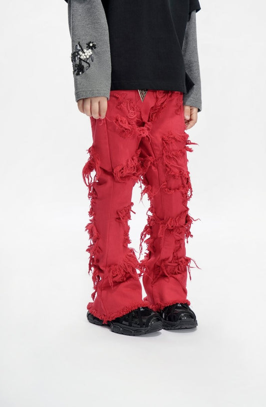 Ravel Kids Red Stacked Jean - Valabasas