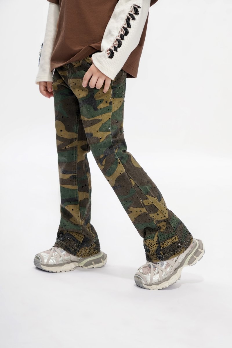 Recon Kids Foilage Green Stacked Jeans - Valabasas