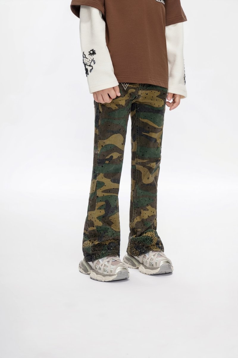 Recon Kids Foilage Green Stacked Jeans - Valabasas