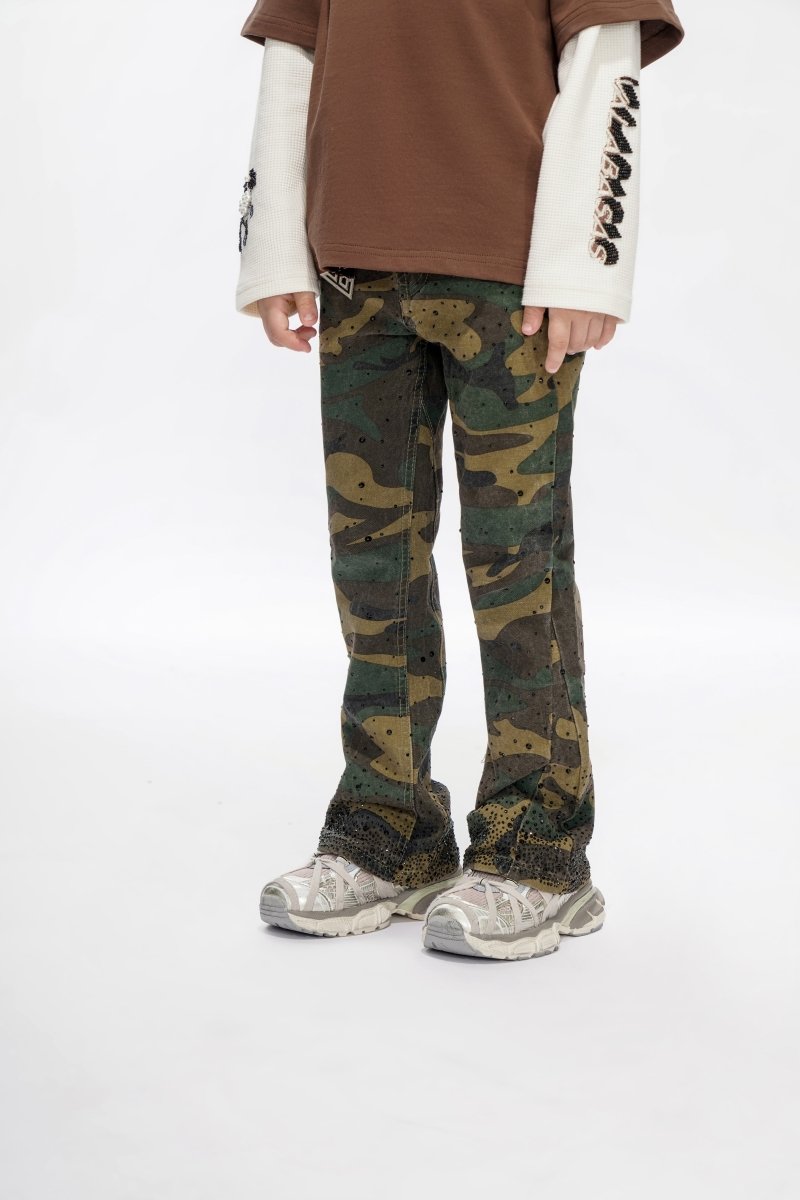 Recon Kids Foilage Green Stacked Jeans - Valabasas
