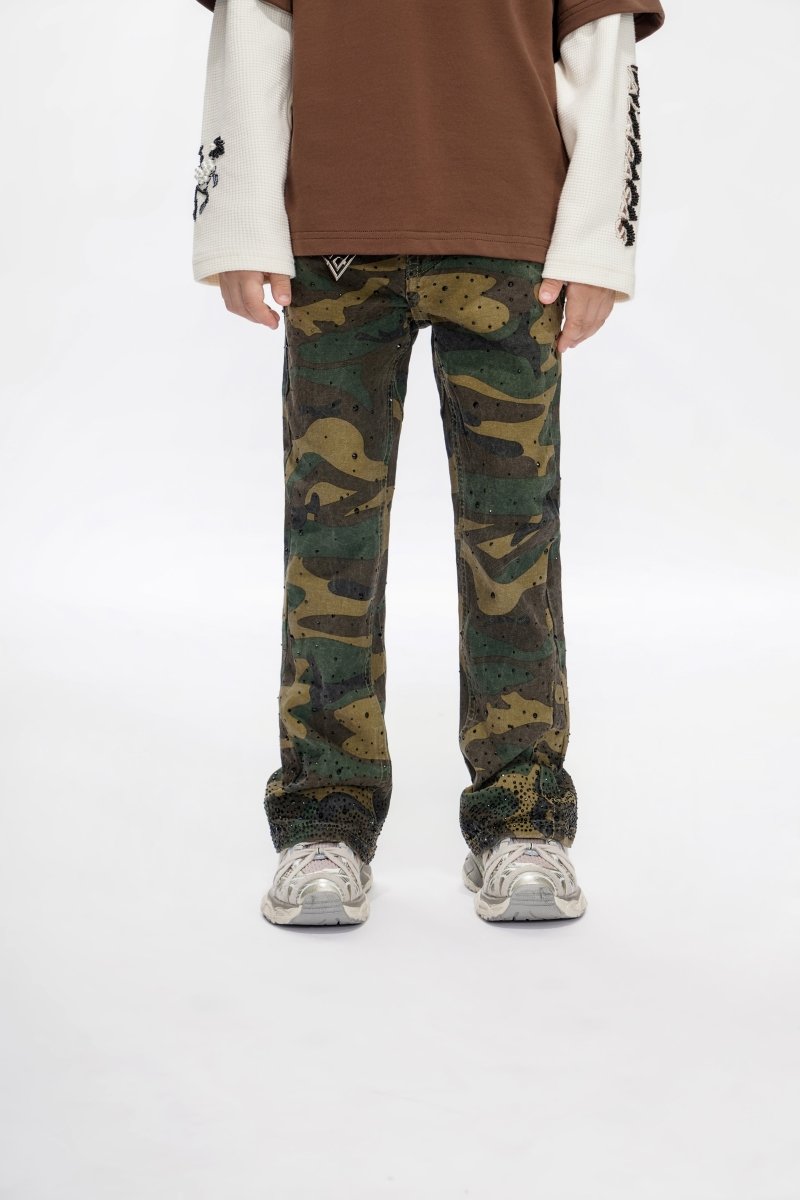 Recon Kids Foilage Green Stacked Jeans - Valabasas