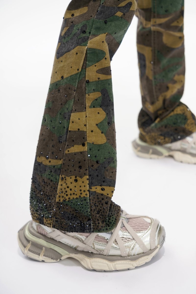 Recon Kids Foilage Green Stacked Jeans