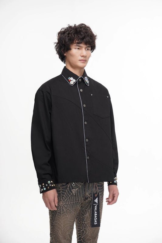Regalia Black Button Down - Valabasas