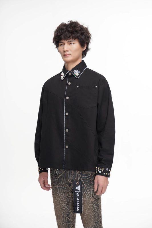 Regalia Black Button Down - Valabasas