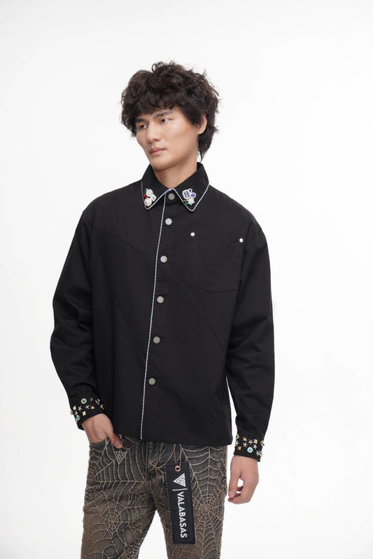 Regalia Black Button Down - Valabasas