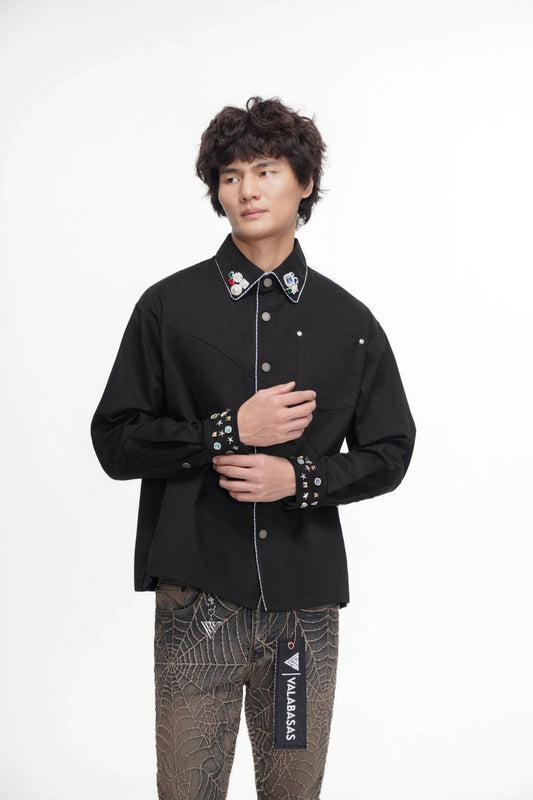 Regalia Black Button Down - Valabasas