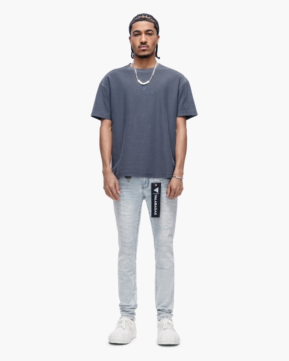 Repair Skinny Denim Light Blue Wash - Valabasas