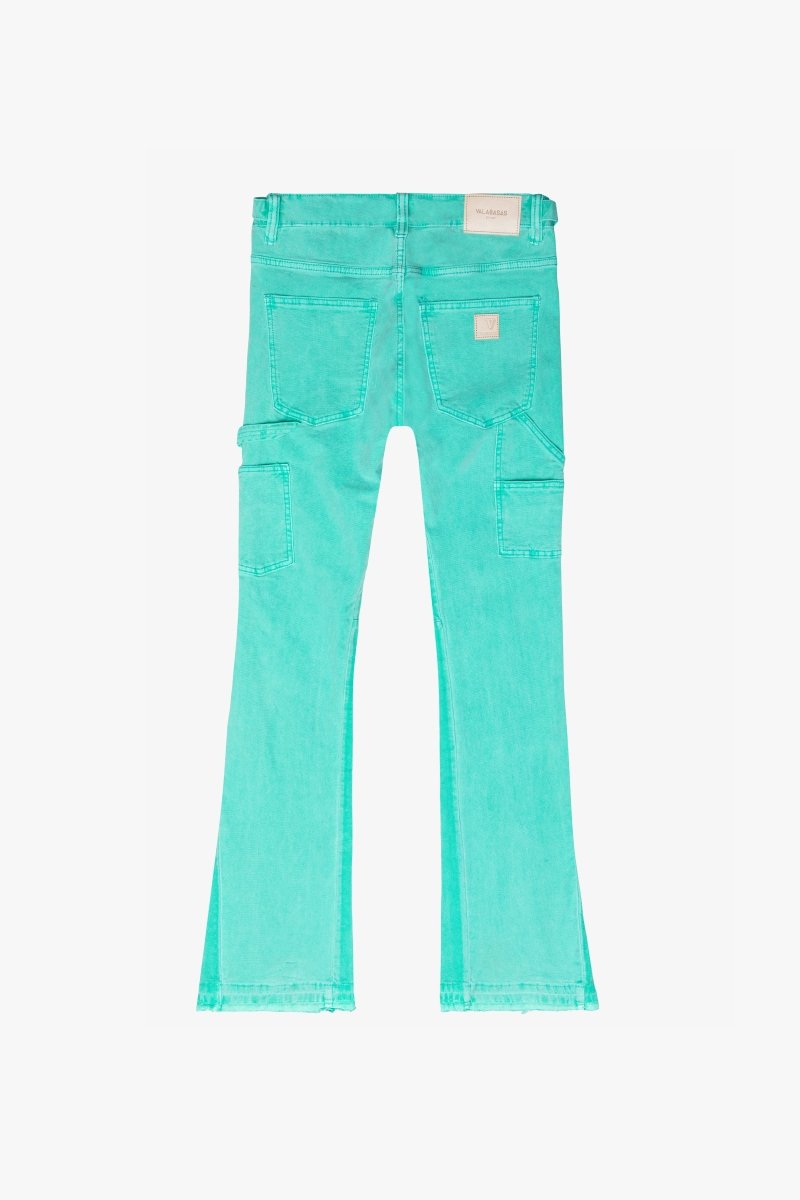 “REVIVAL" STACKED FLARE JEAN LT. GREEN WASH - Valabasas
