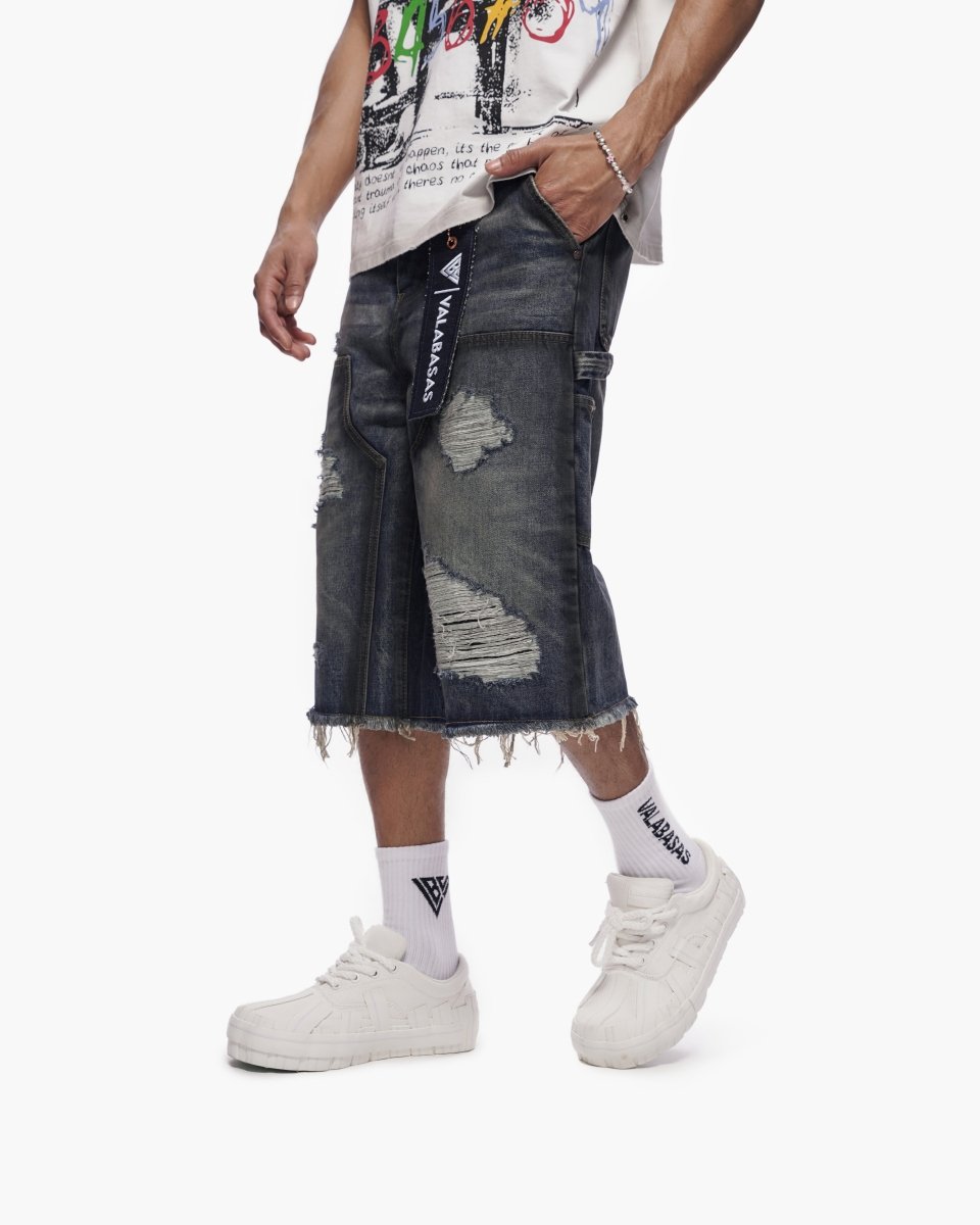 Revolt Dirty Blue Jorts – Valabasas
