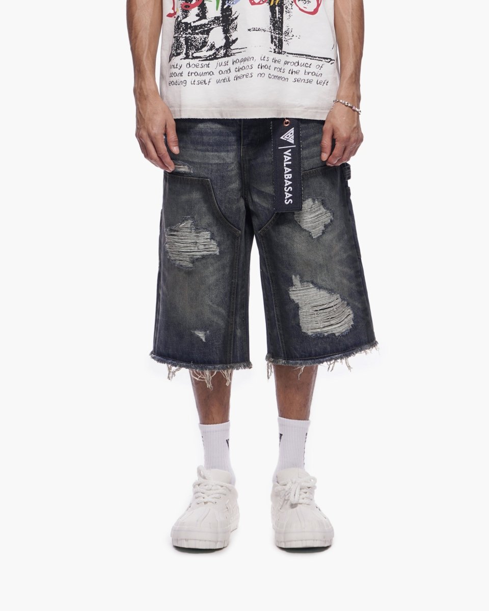 Revolt Dirty Blue Jorts – Valabasas