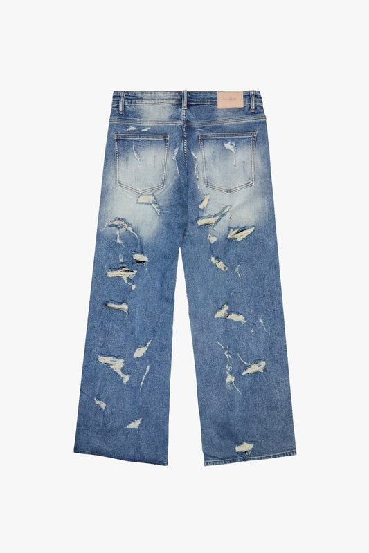 "RIFT" BAGGY DENIM JEAN BLUE WASH - Valabasas