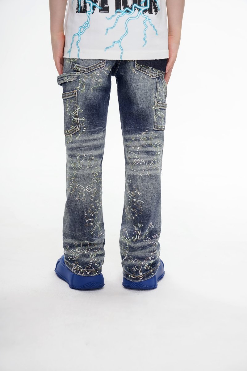 Ringer Kids Stacked Denim Dark Blue Washed - Valabasas