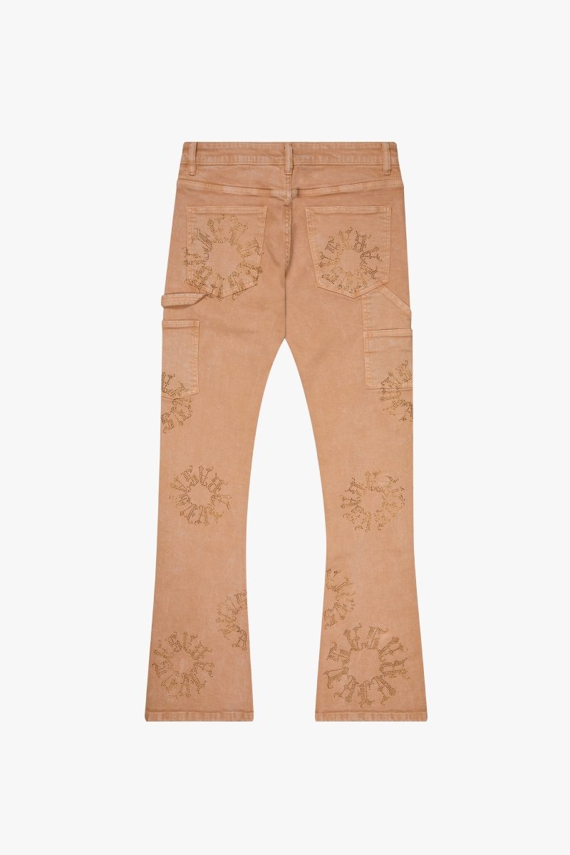 "RINGER” STACKED FLARE JEAN KHAKI - Valabasas