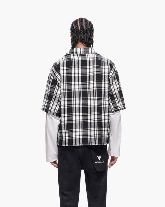 Rip Layered Flannel Black - Valabasas