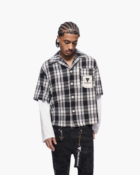 Rip Layered Flannel Black - Valabasas