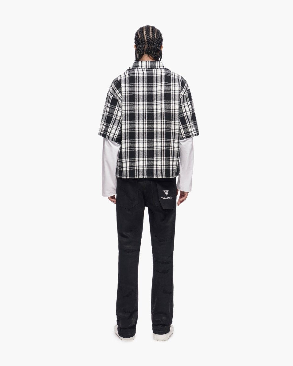 Rip Layered Flannel Black - Valabasas