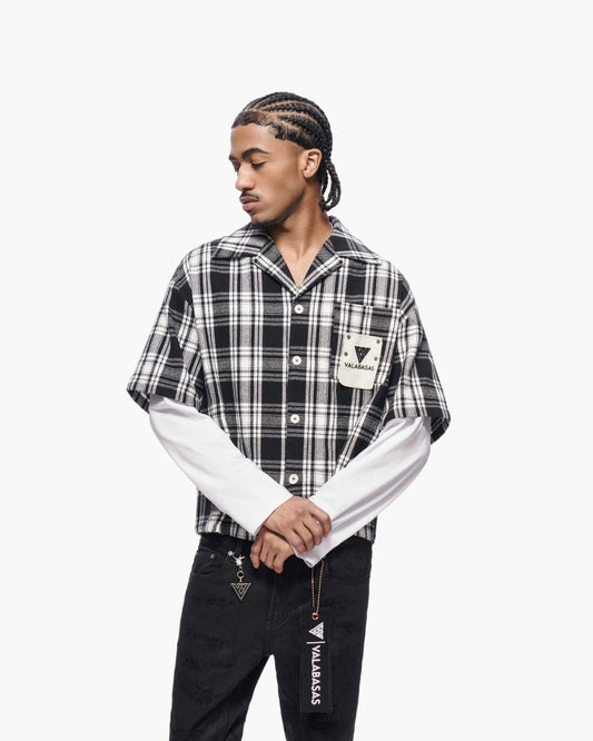 Rip Layered Flannel Black - Valabasas