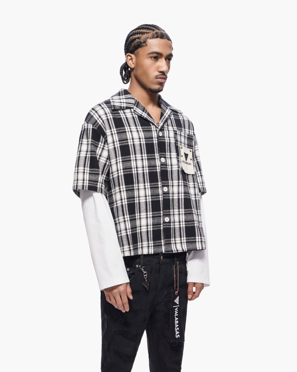 Rip Layered Flannel Black - Valabasas