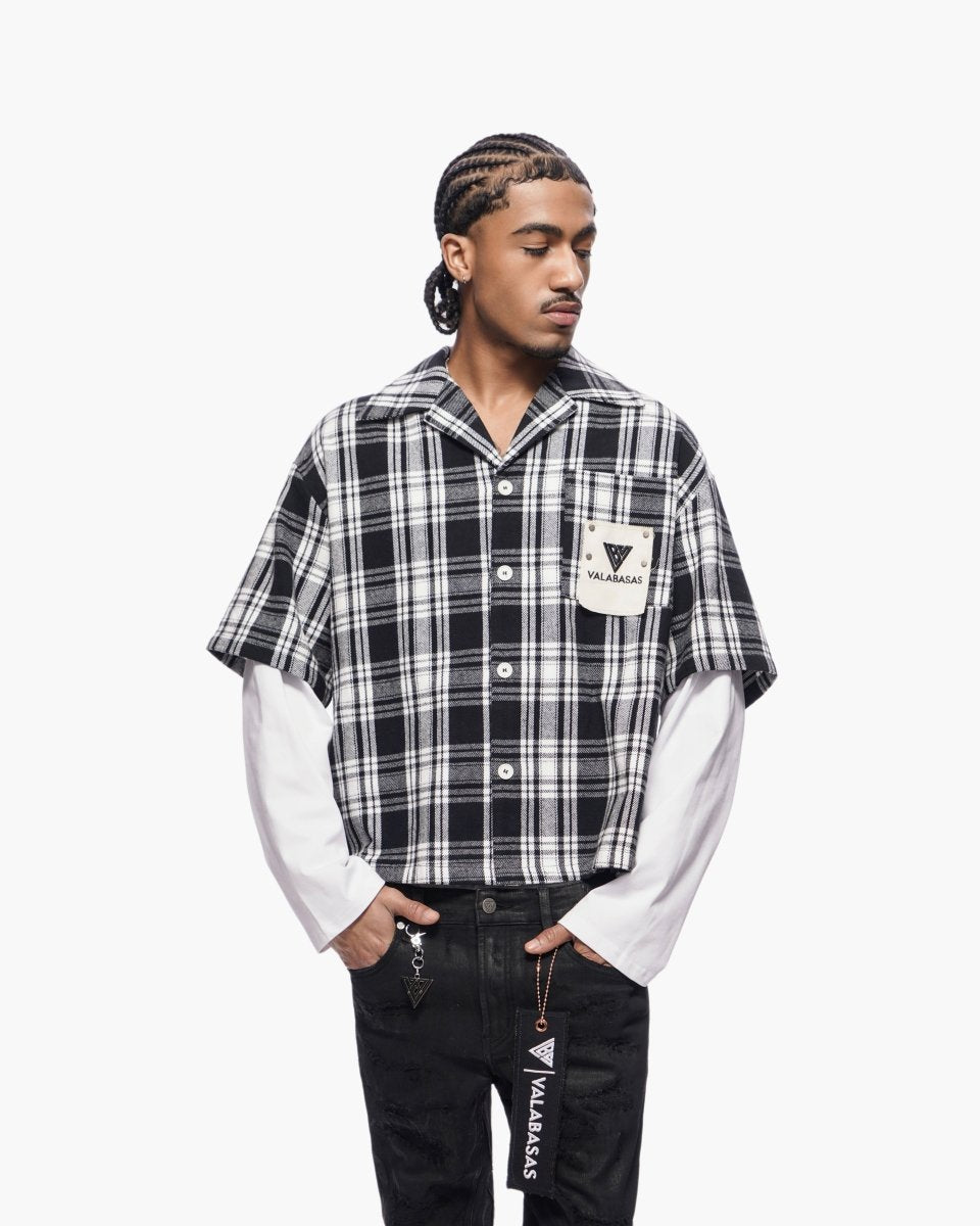 Rip Layered Flannel Black - Valabasas