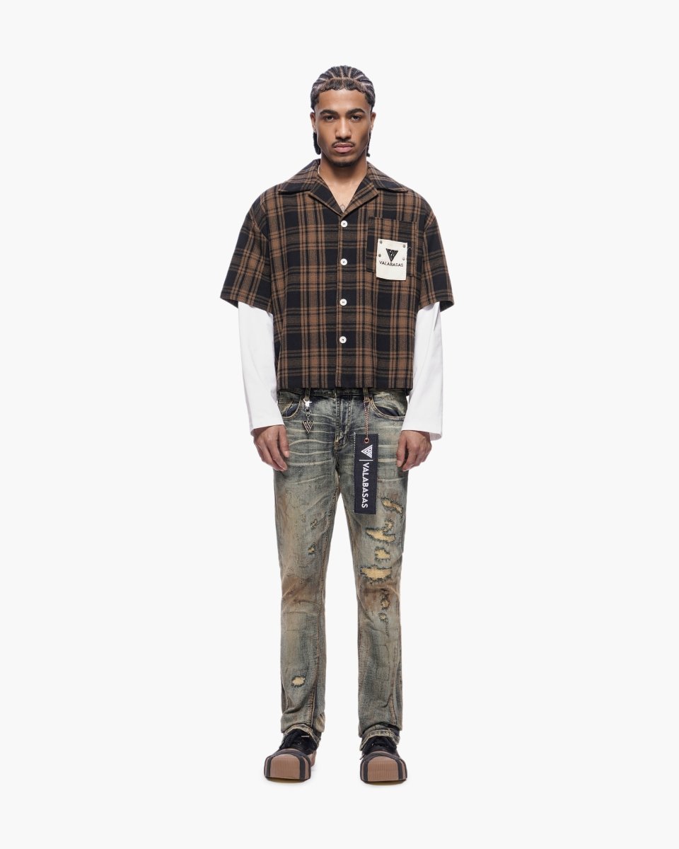 Rip Layered Flannel Brown - Valabasas