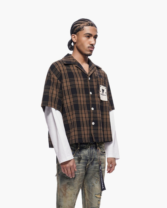 Rip Layered Flannel Brown - Valabasas