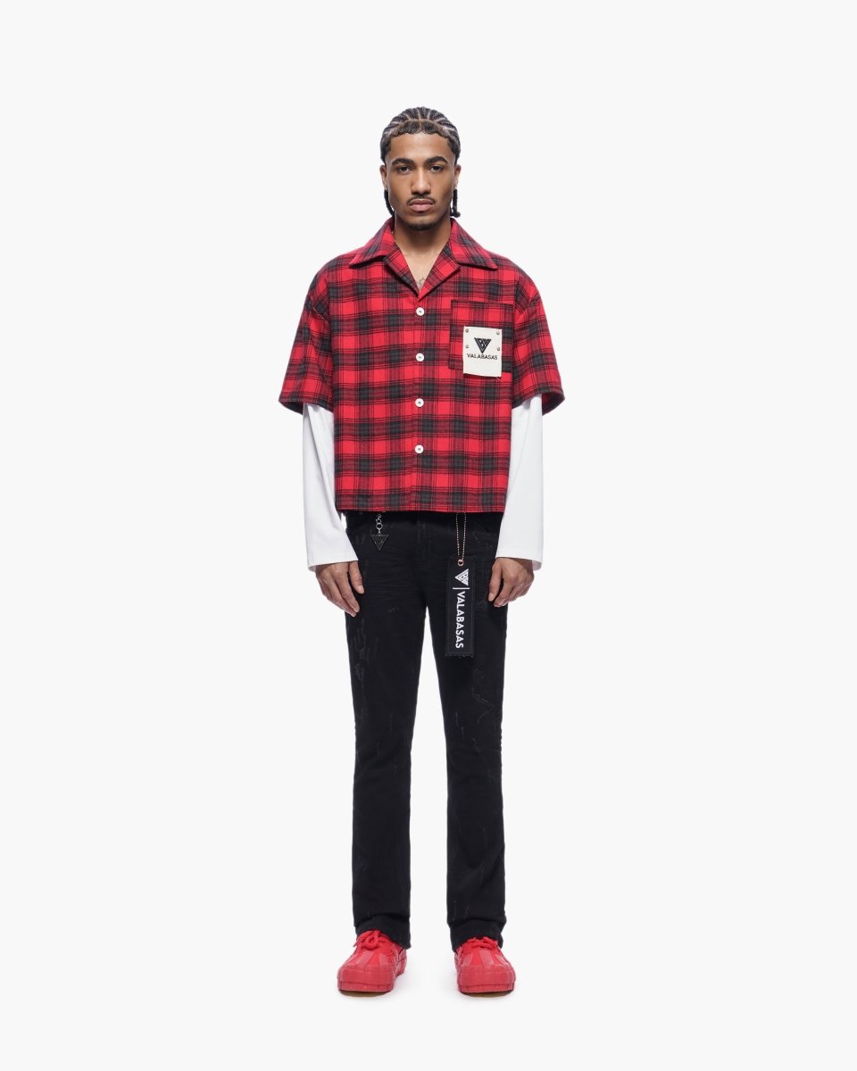 Rip Layered Flannel Red - Valabasas
