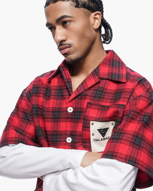 Rip Layered Flannel Red - Valabasas