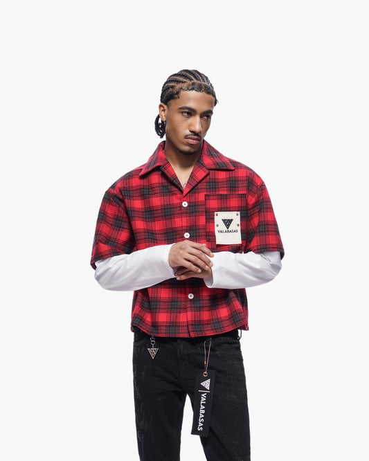 Rip Layered Flannel Red - Valabasas