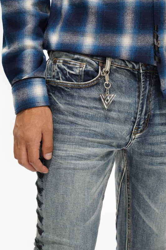 Ripcord Blue Washed Stacked Jeans - Valabasas